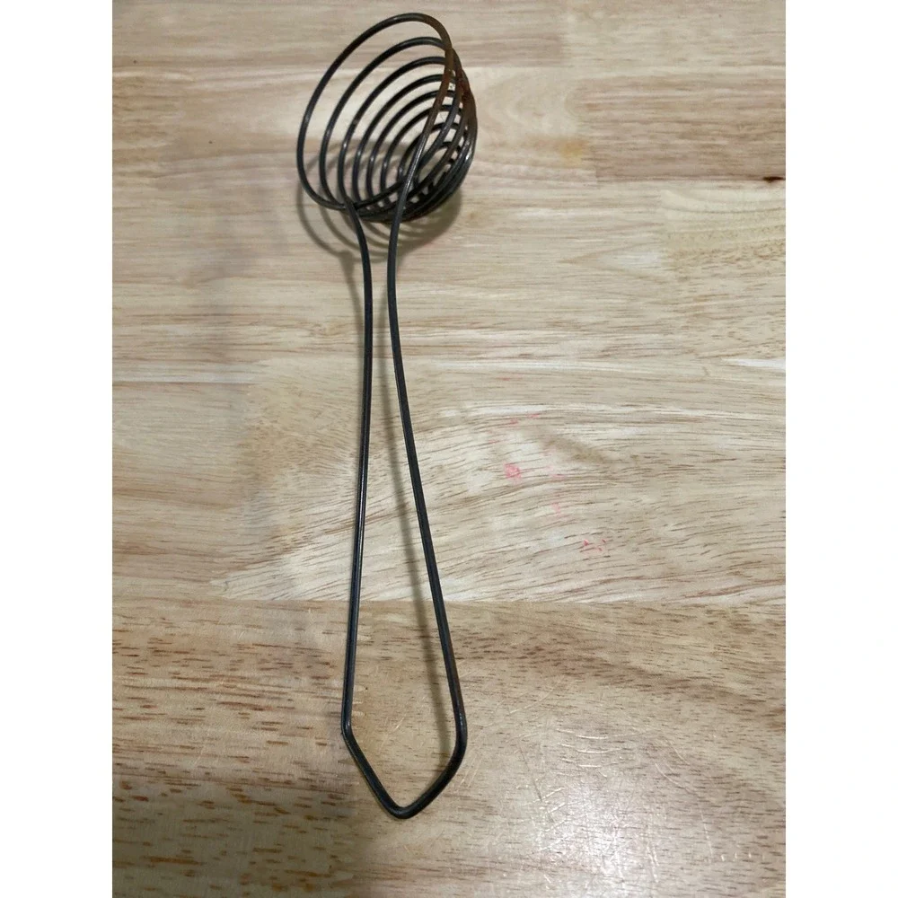 Vintage Spiral Wire Egg Whisk Primitive Beehive Spring Kitchen Tool Rustic Decor